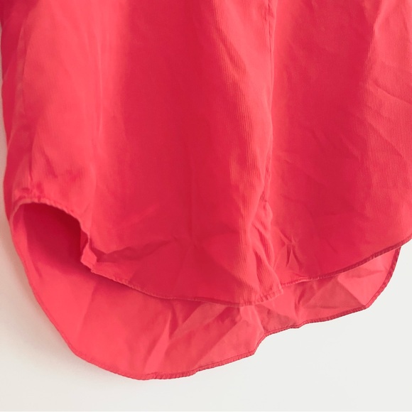 Massimo Dutti Long Sleeve Silk Blouse Women’s 4 Dark Pink Ribbon Sleeves Light - Picture 4 of 7